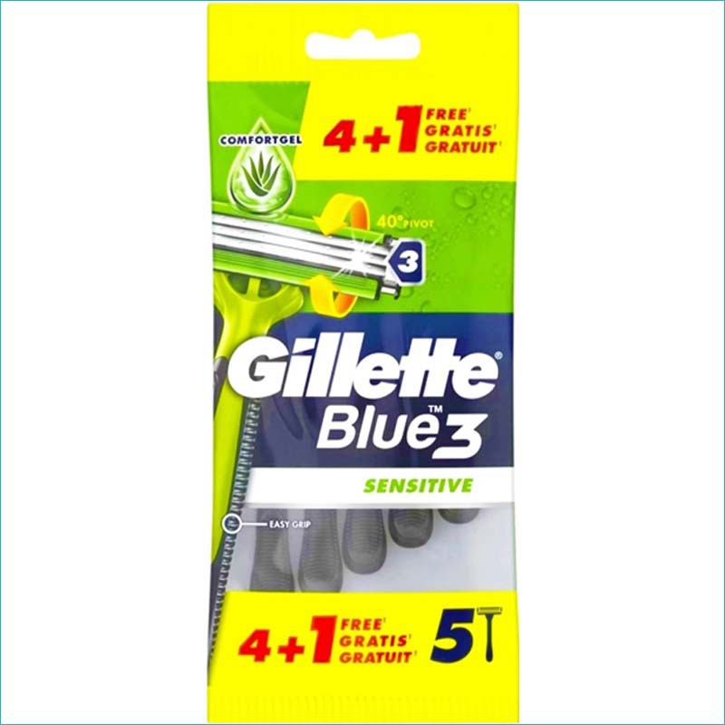Gillette blue 3 Sensitive 4+1szt.