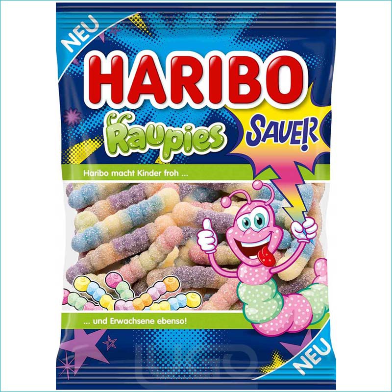 Haribo żelki 160g. Raupies Sauer