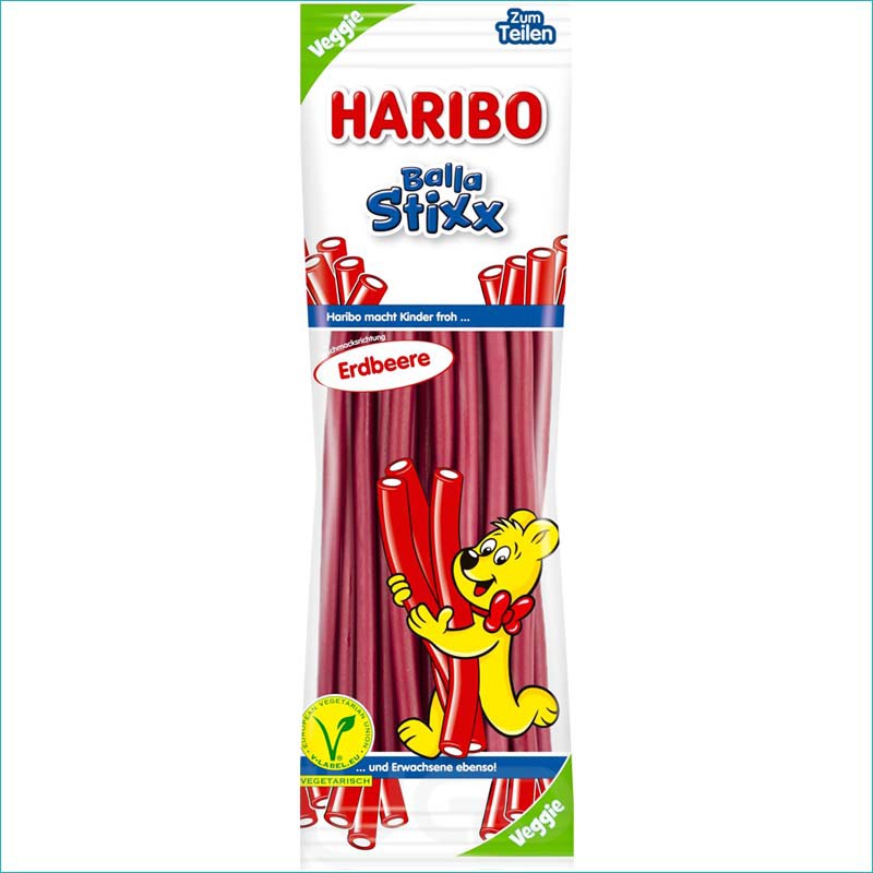 Haribo żelki 200g. Balla Stixx Erdbeere