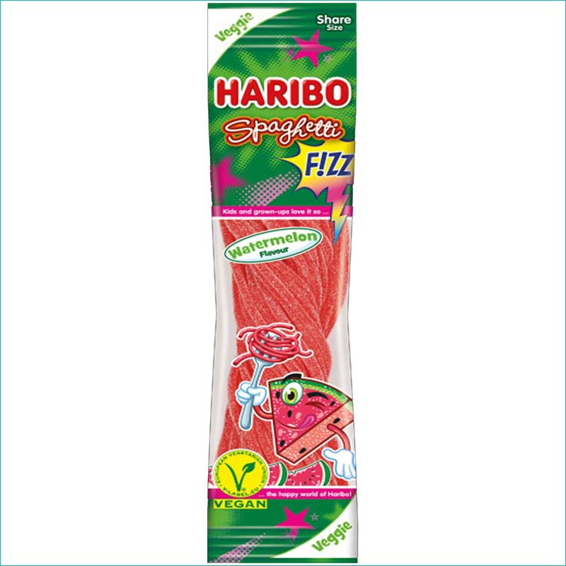 Haribo żelki 200g. Spaghetti Watermelon Flavour