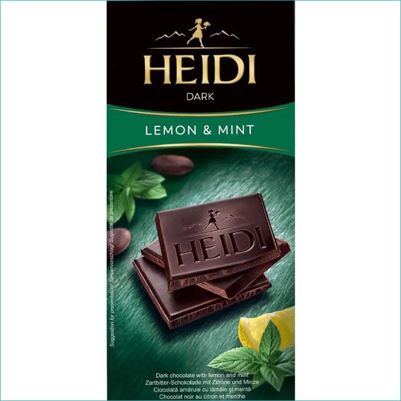 Heidi czekolada 80g. Dark Lemon Mint