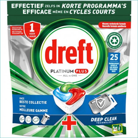 Dreft Platinum+ kapsułki do zmywarki 25szt. Blue /5/