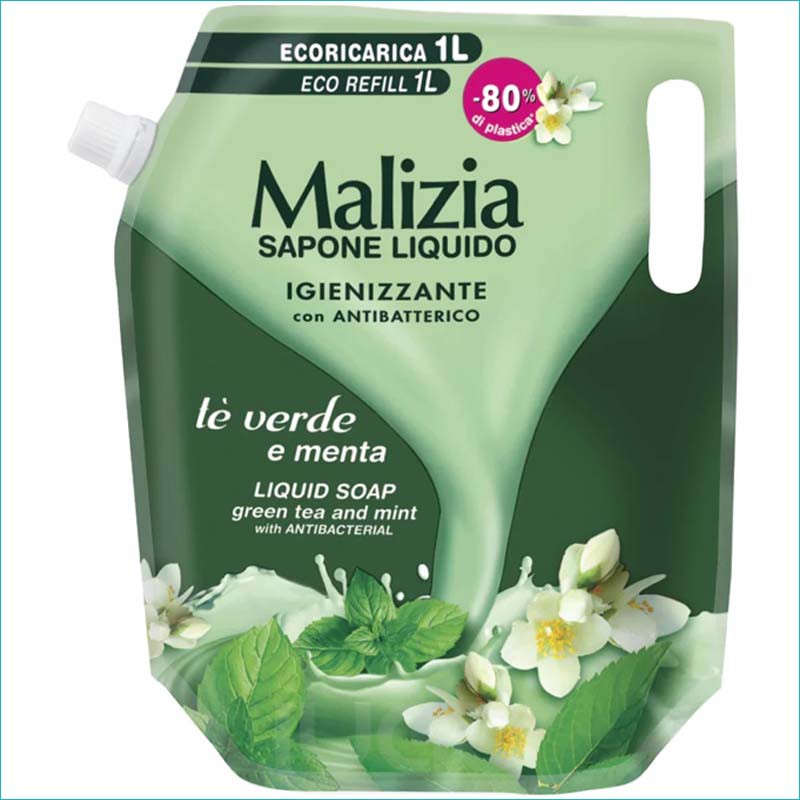 Malizia mydło w płynie zapas 1l. Green Tea&Mint /10/