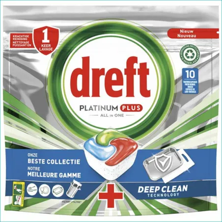 Dreft Platinum+ kapsułki do zmywarki 10szt. Blue