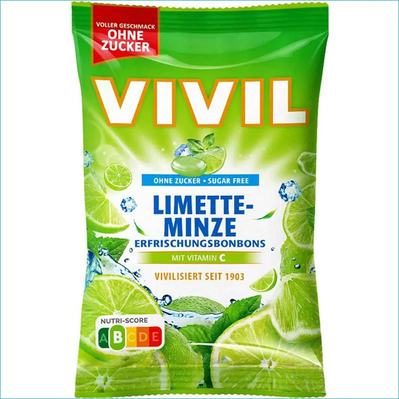 Vivil cukierki bez cukru 120g. Limette