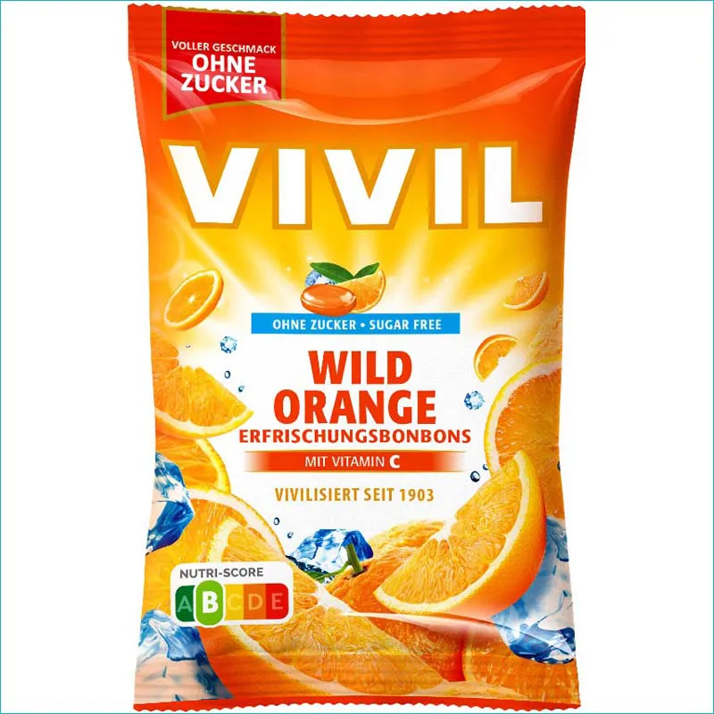 Vivil cukierki bez cukru 120g. Wild Orange
