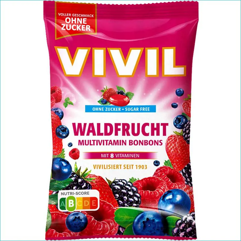 Vivil cukierki bez cukru 120g. Waldfrucht