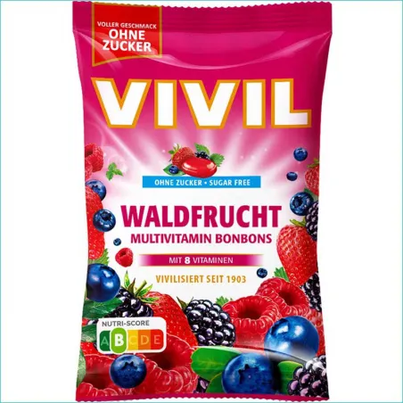 Vivil cukierki bez cukru 120g. Waldfrucht