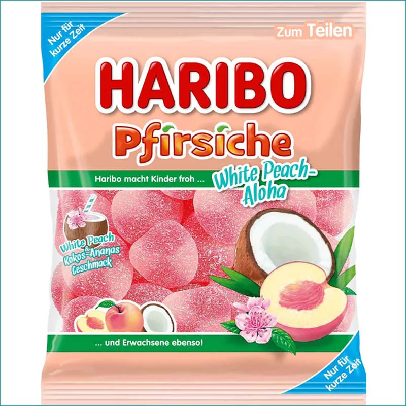 Haribo żelki 175g. Pfirsiche White Peach-Aloha