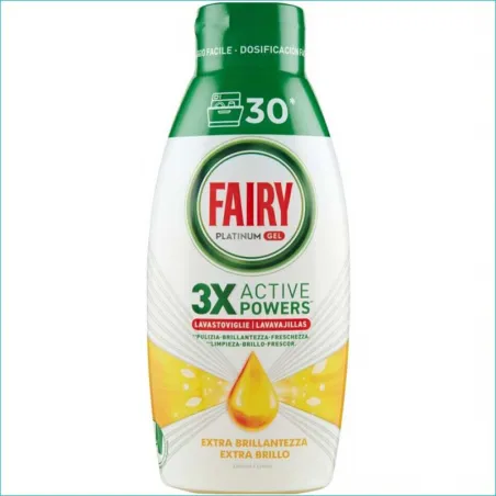 Fairy Platinum żel do zmywarki 600ml. Extra Brillo /12/