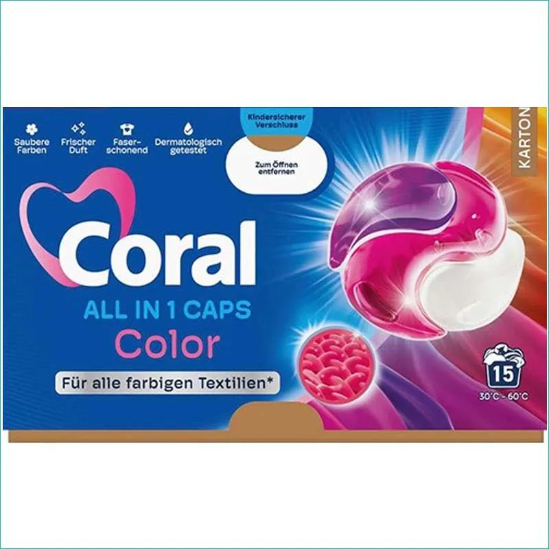 Coral kapsułki do prania 15szt. BOX Color /4/