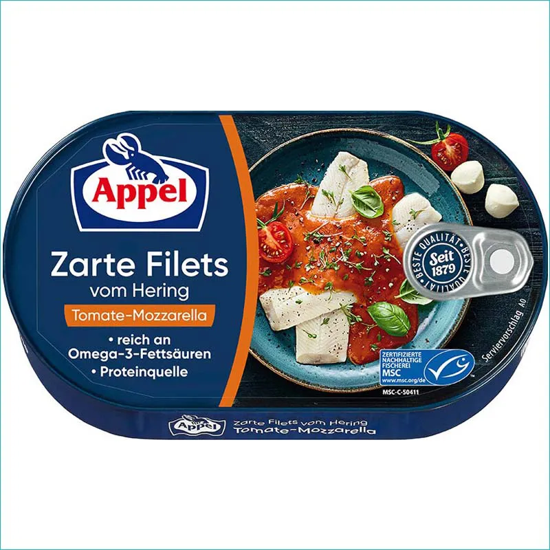 Appel filety śledziowe 200g. Tomate-Mozzarella