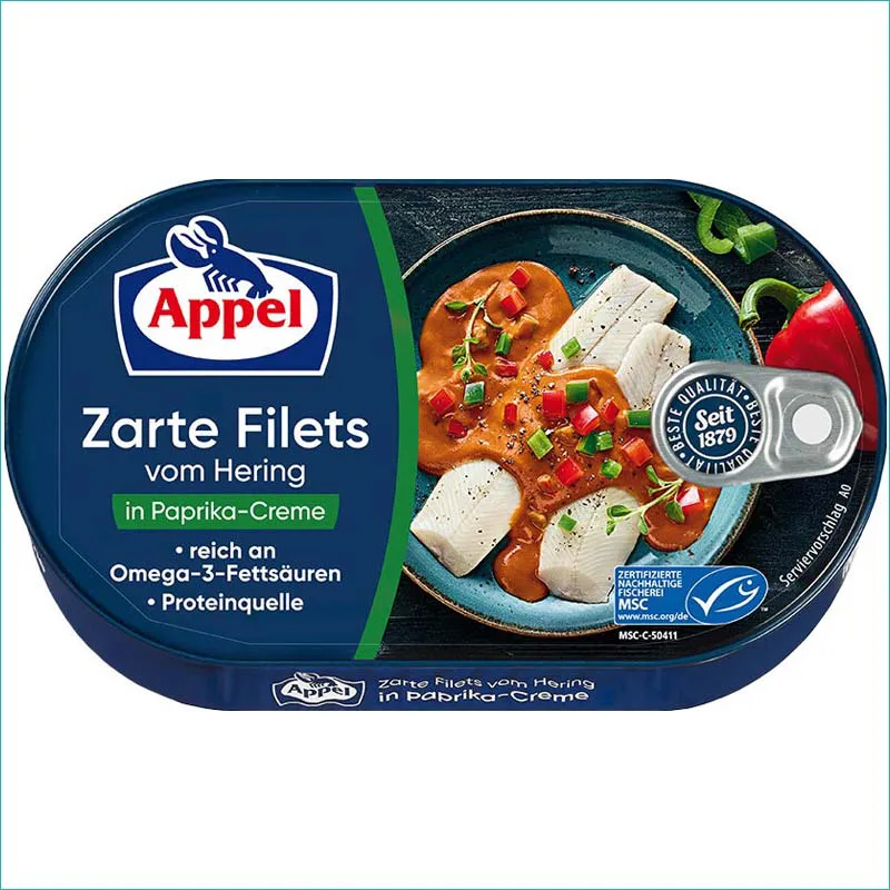 Appel filety śledziowe 200g. Paprika-Creme