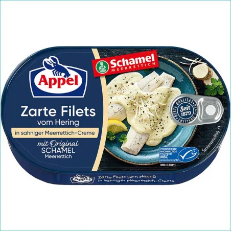 Appel filety śledziowe 200g. Meerrettich-Creme
