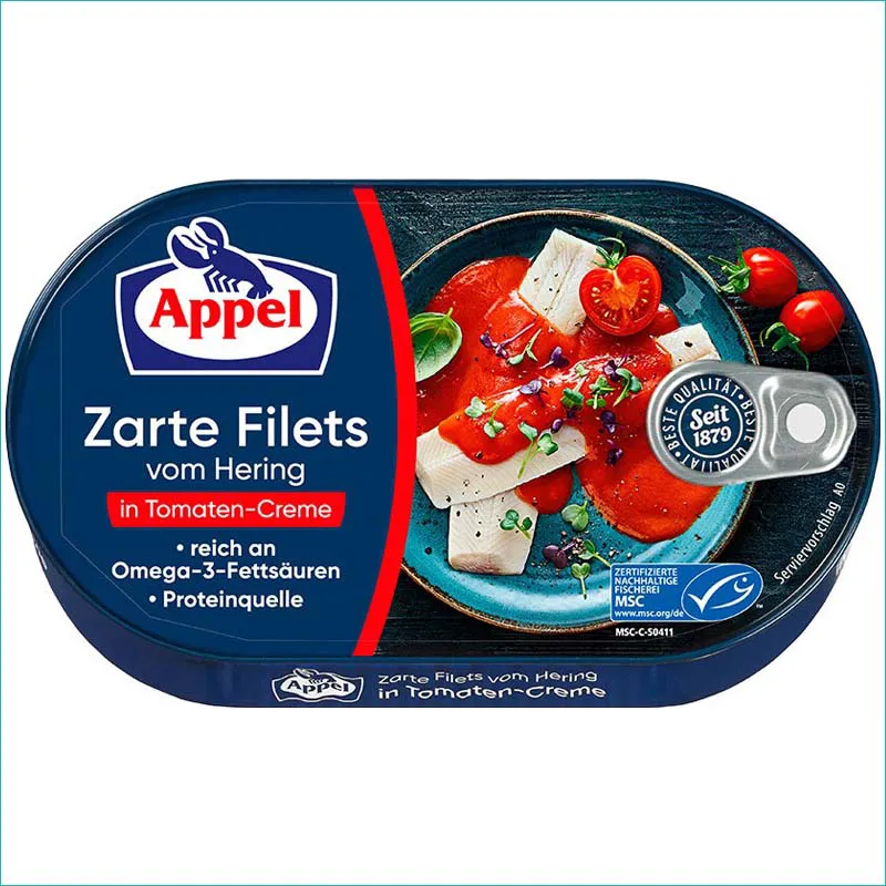 Appel filety śledziowe 200g. Tomate-Creme