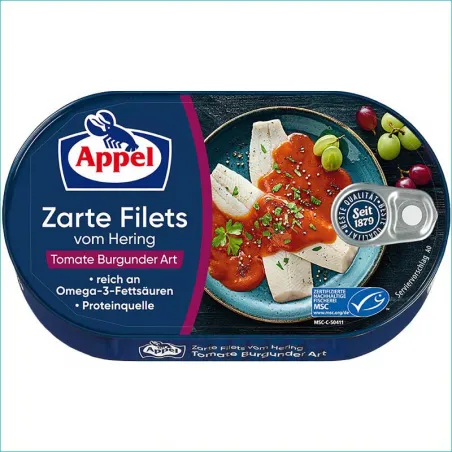 Appel filety śledziowe 200g. Tomate Burgunder Art