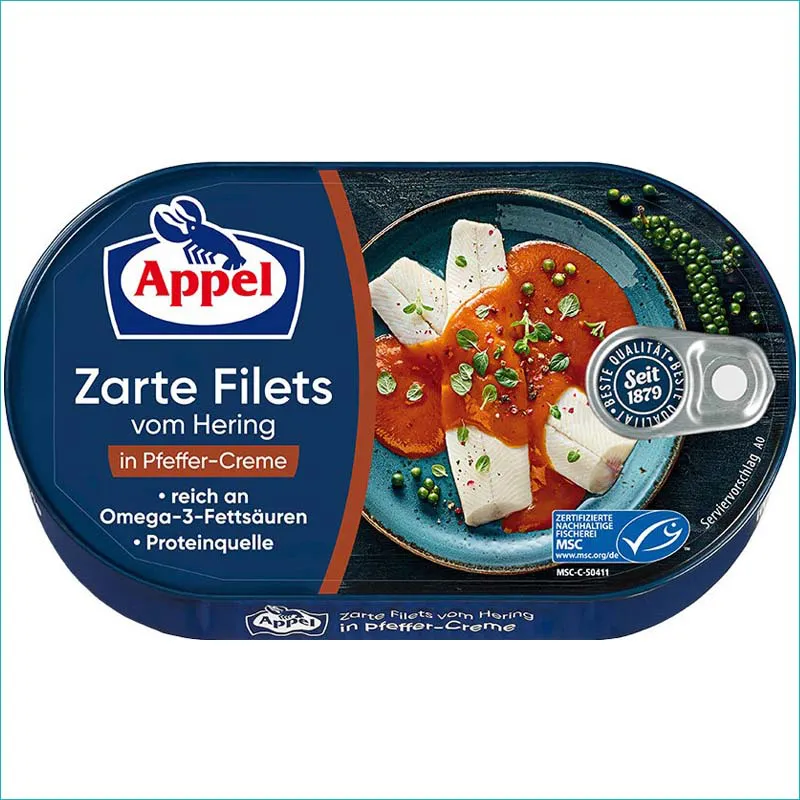 Appel filety śledziowe 200g. Pfeffer Creme
