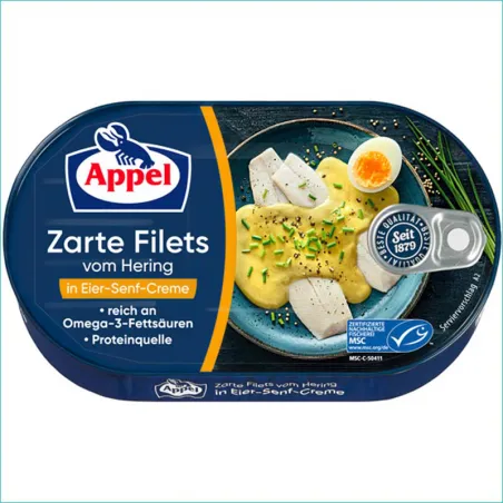 Appel filety śledziowe 200g. Eier Senf Creme