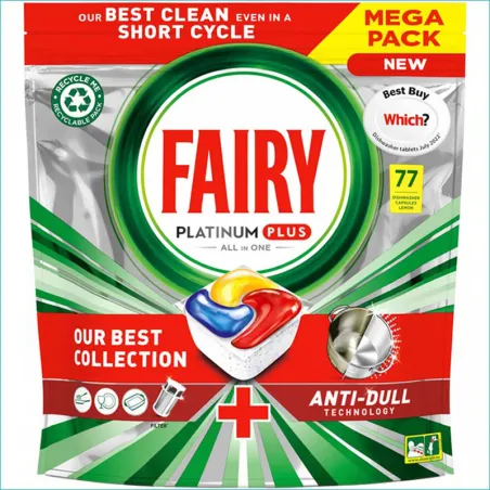 Fairy Platinum Plus kapsułki do zmywarki 77+ Lemon /3/