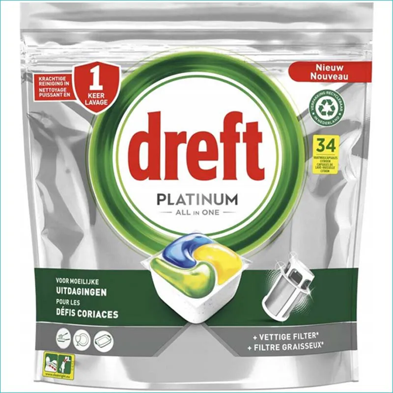 Dreft Platinum kapsułki do zmywarki 34szt Citron /5/