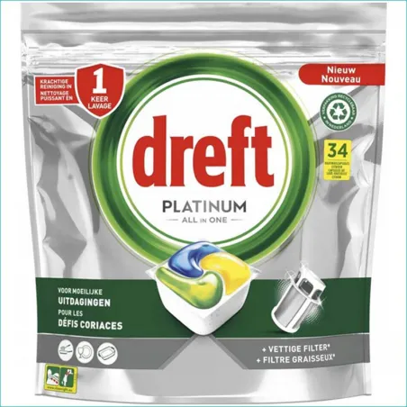 Dreft Platinum kapsułki do zmywarki 34szt Citron /5/