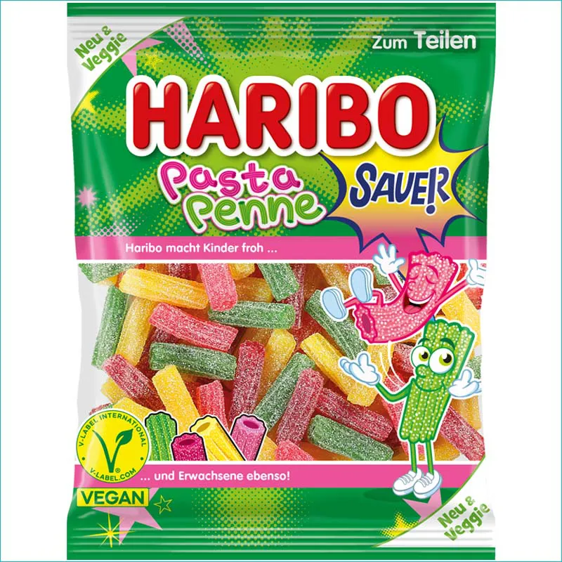 Haribo żelki 160g. Pasta Penne Sauer
