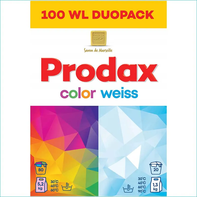 Prodax proszek do prania 6,5kg/100 Color+Weiss