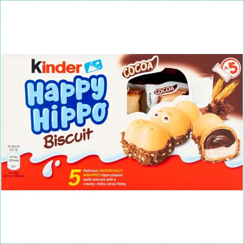 Kinder batoniki Happy Hippo 5szt. Biscuit Cocoa /10/