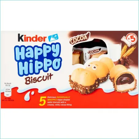 Kinder batoniki Happy Hippo 5szt. Biscuit Cocoa /10/