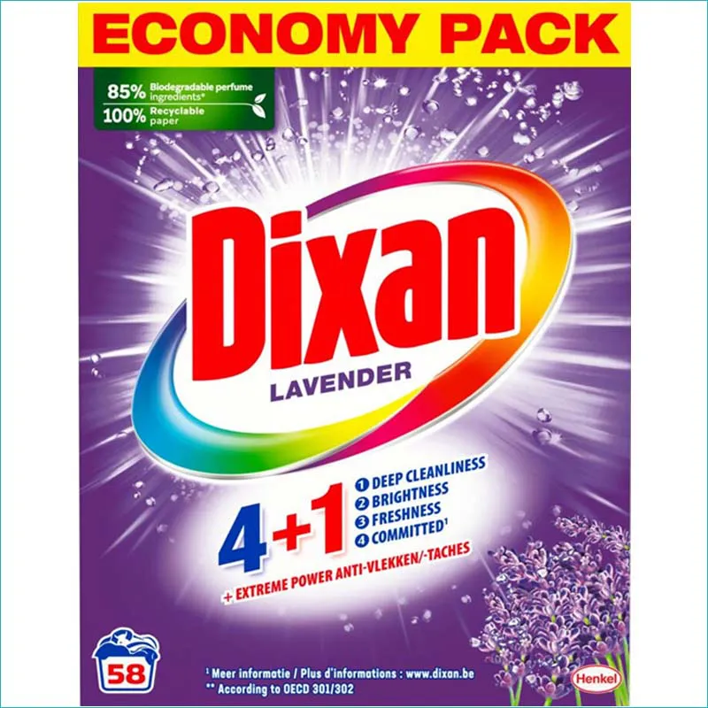 Dixan proszek do prania 3,19kg/58 Uniwersal Lavender