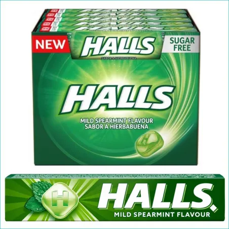 Halls cukierki 34g. Mild Spearmint Flavour /20/