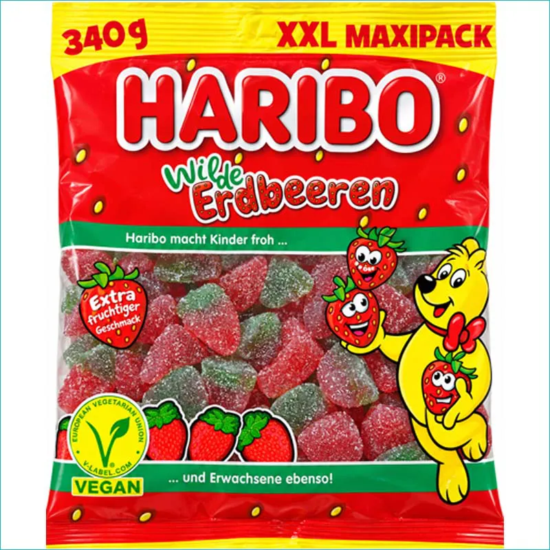 Haribo żelki 340g. Wild Erdbeeren