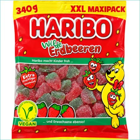 Haribo żelki 340g. Wild Erdbeeren