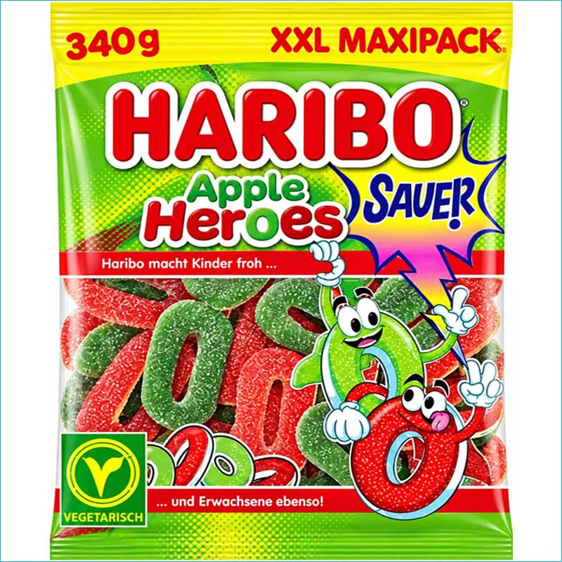 Haribo żelki 340g. Apple Heroues Sauer
