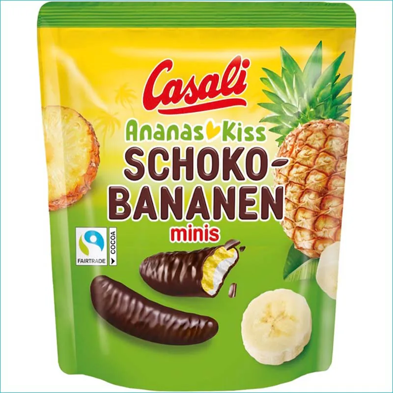 Casali pianki bananowe w czekoladzie 110g. Ananas Kiss Minis /12/