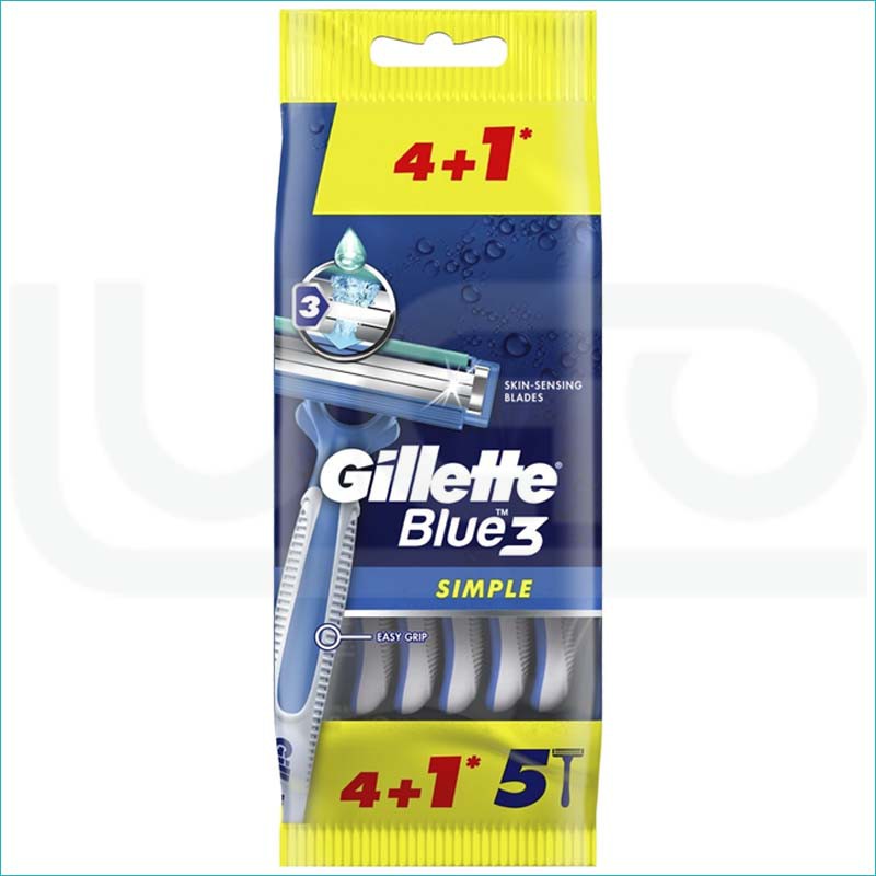 Gillette blue 3 Simple 4+1szt.