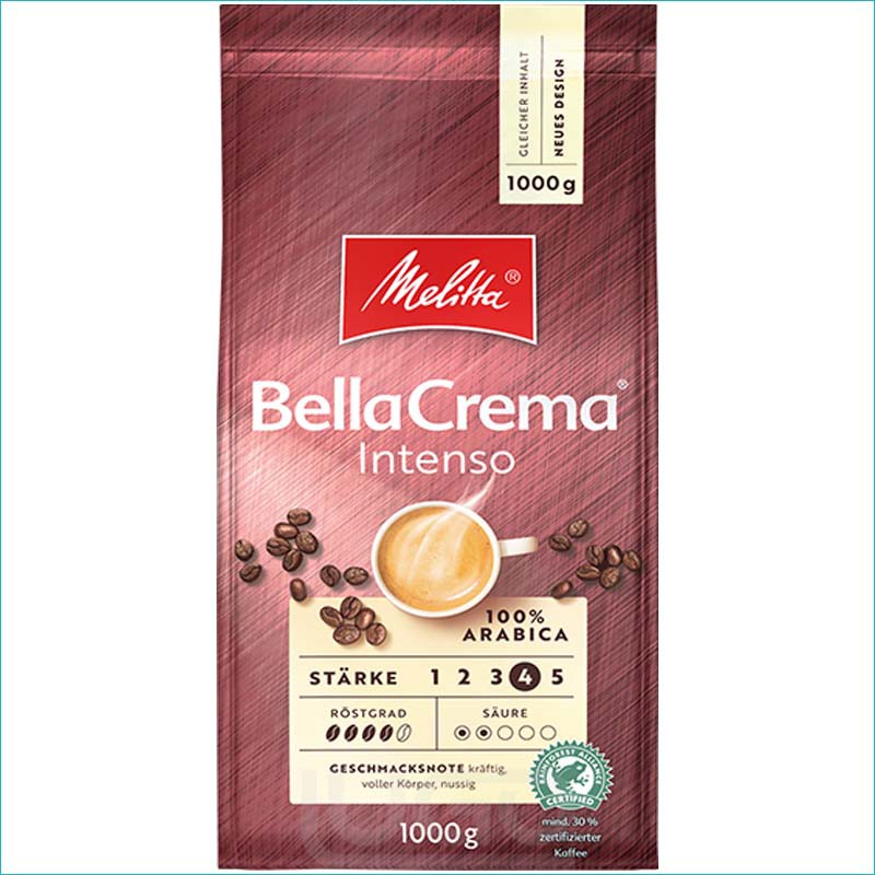 Kawa Melitta Bella Crema ziarno 1kg. Intenso