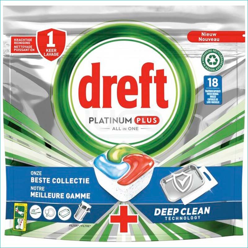 Dreft Platinum+ kapsułki do zmywarki 18szt. Blue