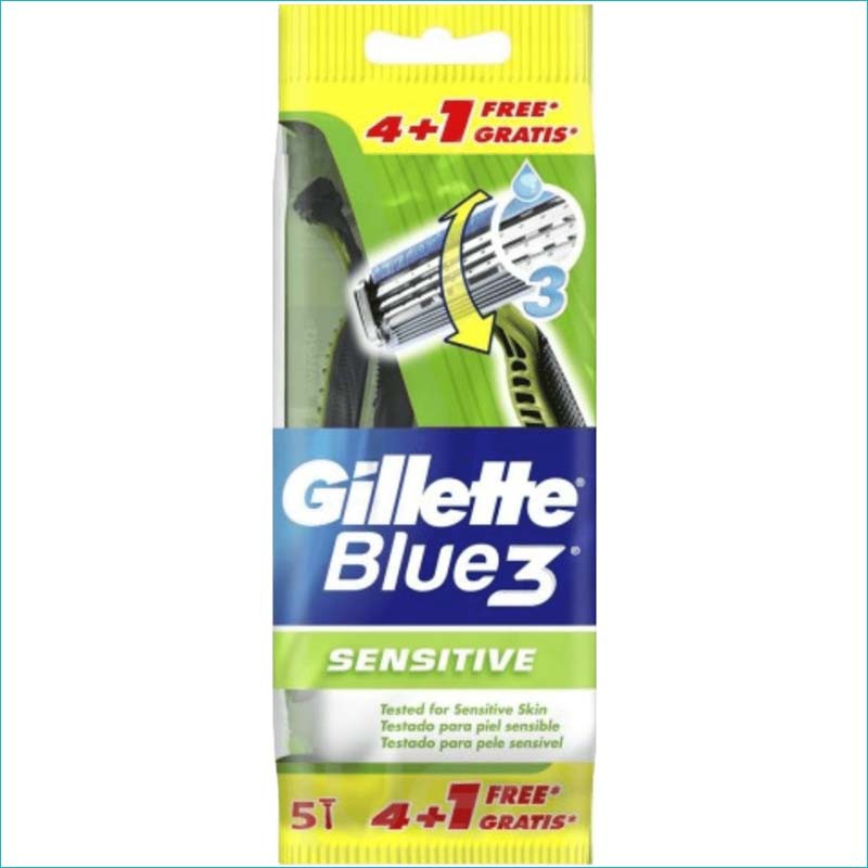 Gillette blue 3 Sensitive 4+1szt.