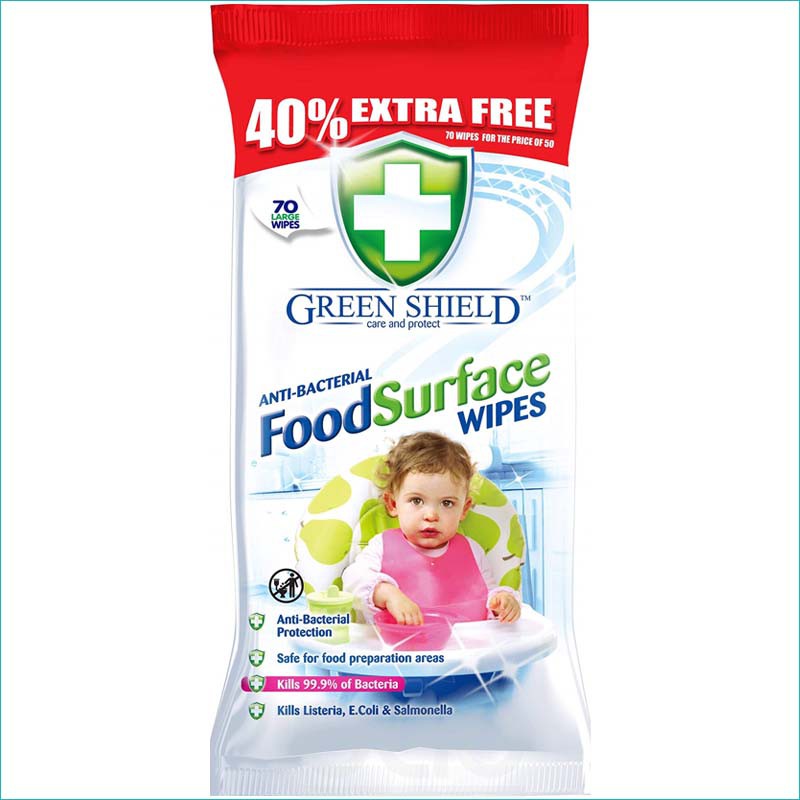 Green Shield chusteczki antybakteryjne 70/Food