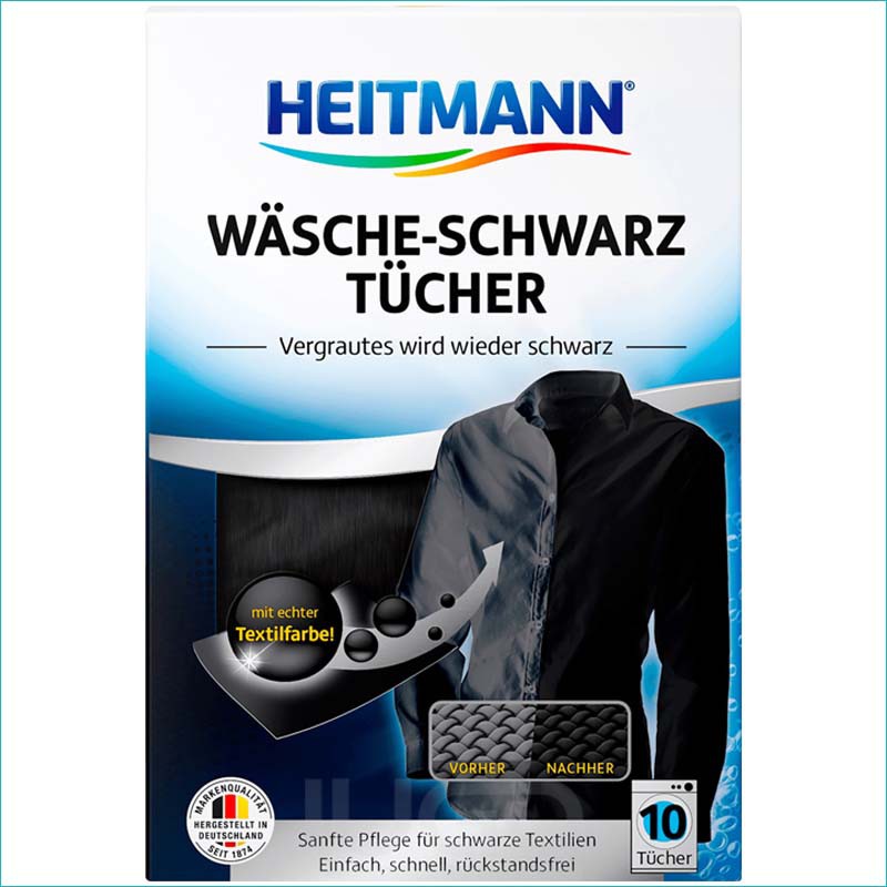 Heitmann chusteczki do ciemnych tkanin 10szt.