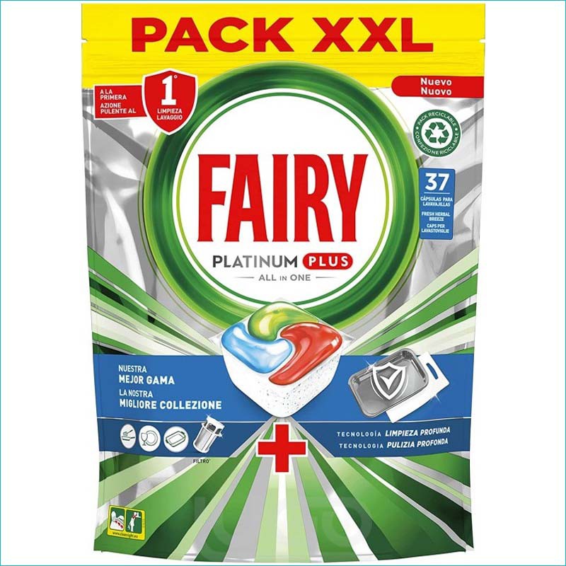Fairy Platinum Plus kapsułki do zmywarki 37+ Blue